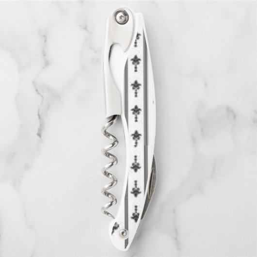 Korkenzieher Flaschenöffner Schwarz-Weiß (Vorderseite)