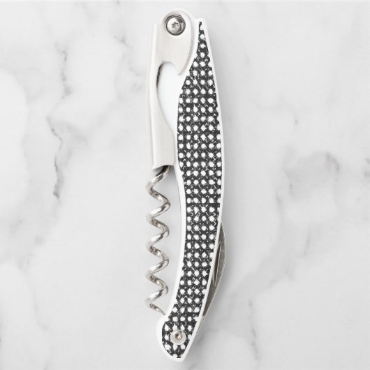 Korkenzieher Flaschenöffner Schwarz-Weiß (Vorderseite)