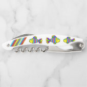 Korkenzieher Flaschenöffner Streifen Fisch (Rückseite)