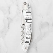 Korkenzieher Flaschenöffner weiß und schwarz (Vorderseite)