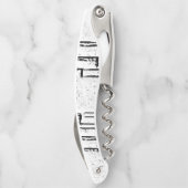 Korkenzieher Flaschenöffner weiß und schwarz (Rückseite)