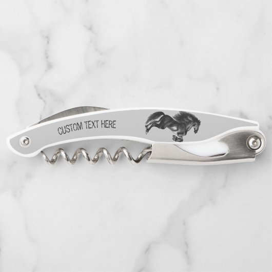 Korkenzieher für das Schwarze Pferd mit benutzerde (Rückseite)