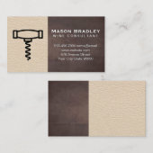 Korkenzieher | Hintergrund für braunes Texturleder Visitenkarte (Vorne/Hinten)