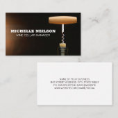 Korkenzieher in Weinflasche Visitenkarte (Vorne/Hinten)