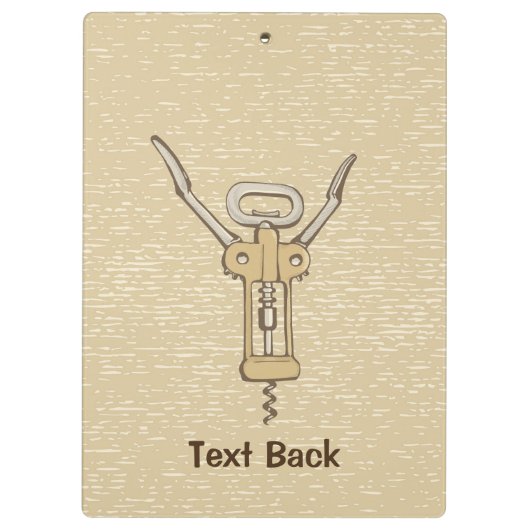 Korkenzieher Klemmbrett (Rückseite)