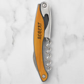 Korkenzieher mit Messer Name in schwarz-beifügen (Rückseite)