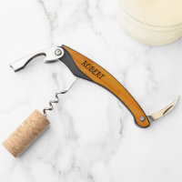 Korkenzieher mit Messer Name in schwarz-beifügen
