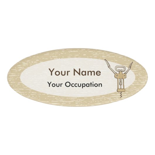 Korkenzieher Namenschild (Vorderseite)