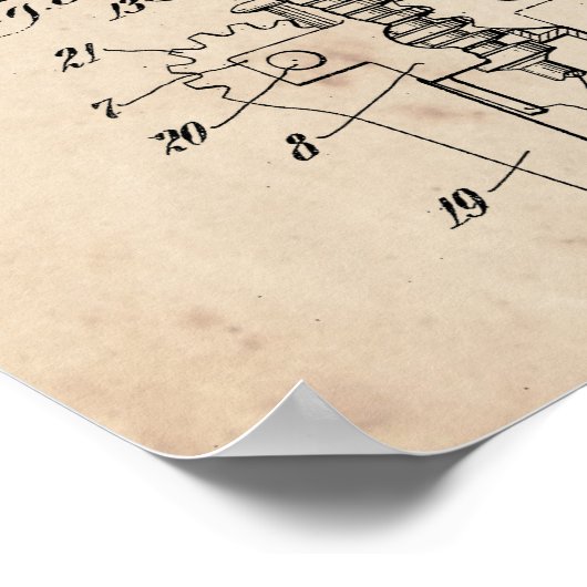 Korkenzieher Patent Print 1928 Poster (Ecke)