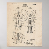 Korkenzieher Patent Print 1928 Poster (Vorne)