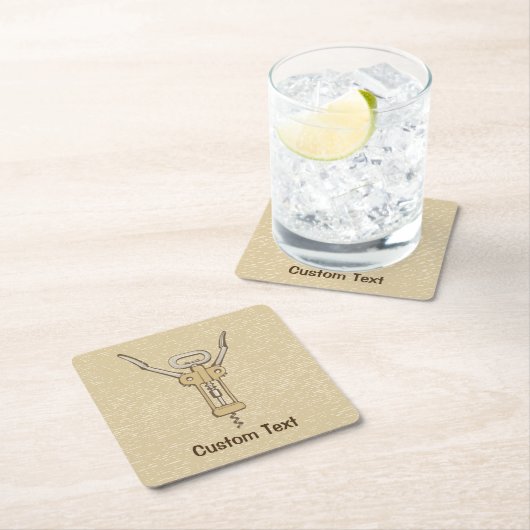 Korkenzieher Rechteckiger Pappuntersetzer (Vor Ort)