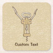 Korkenzieher Rechteckiger Pappuntersetzer (Vorderseite)