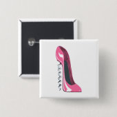 Korkenzieher-rosa Stilett-Schuh Button (Vorne & Hinten)