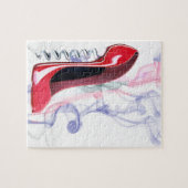 Korkenzieher-rotes Stilett-Schuh-Puzzlespiel Puzzle (Horizontal)