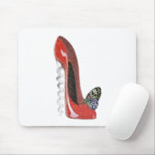 Korkenzieher-rotes Stilett-Schuh-und Mousepad (Mit Mouse)