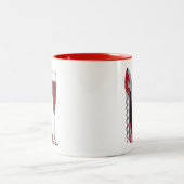 Korkenzieher-rotes Stilett-und Rotwein-Kunst Zweifarbige Tasse (Mittel)