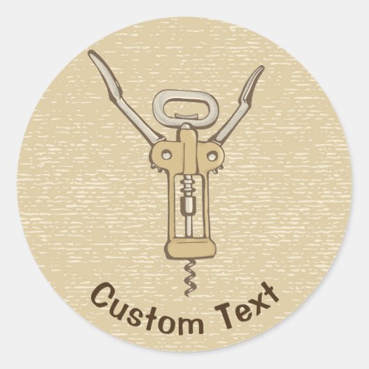 Korkenzieher Runder Aufkleber (Vorderseite)