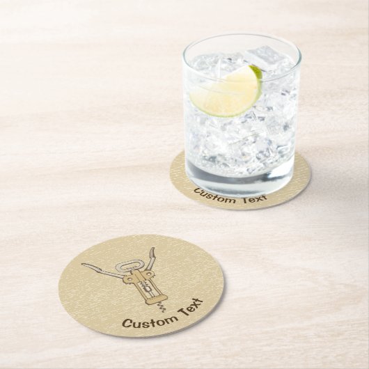 Korkenzieher Runder Pappuntersetzer (Vor Ort)