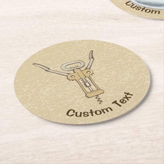 Korkenzieher Runder Pappuntersetzer (Angewinkelt)