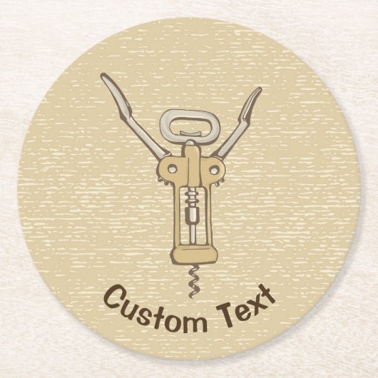 Korkenzieher Runder Pappuntersetzer (Vorderseite)