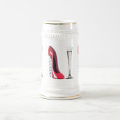 Korkenzieher-Stilett-Schuh und Sektkelch-Glas Bierglas (Mittel)