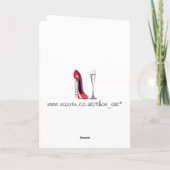 Korkenzieher-Stilett-Schuh und Sektkelch-Glas Karte (Rückseite)