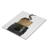 Korkenzieher und Korken, fotografiert auf Weiß Fliese (Seite)