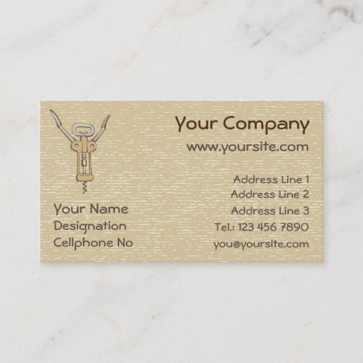 Korkenzieher Visitenkarte (Vorderseite)
