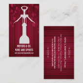 Korkenzieher-Weinhandlung Visitenkarte (Vorne/Hinten)