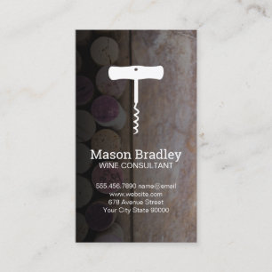 Korkenzieher Weinöffner Korken in Tabelle Visitenkarte