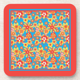 Korkgedeckte Untersetzer mit Ditsy Orange-Blume