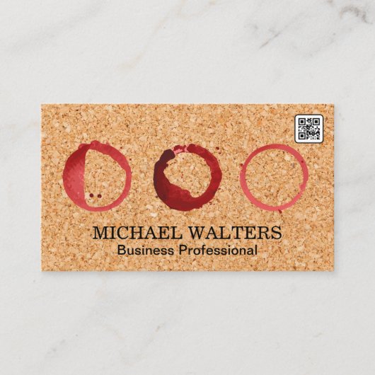 Korkgeschichte | Weinstöcke | Qr-Code Visitenkarte (Vorderseite)