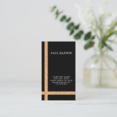 Korkgestreifter Akzent / Schwarz / Variation Visitenkarte (Stehend Vorderseite)