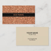 Korkplatine mit anpassbarem Text Visitenkarte (Vorne/Hinten)