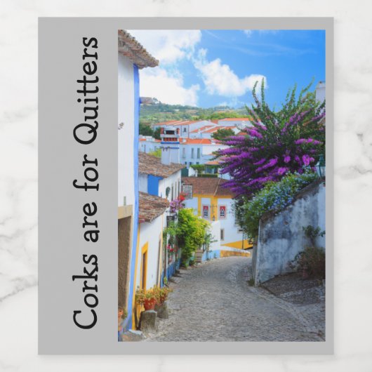 Korks sind für Quitters! Weinetikett (Einzelnes Label)