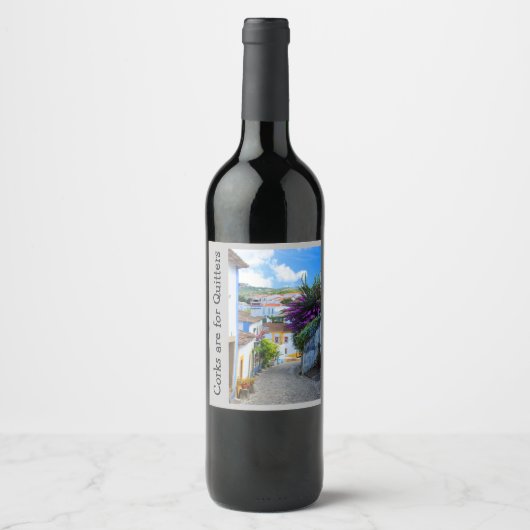 Korks sind für Quitters! Weinetikett (Vorderseite)