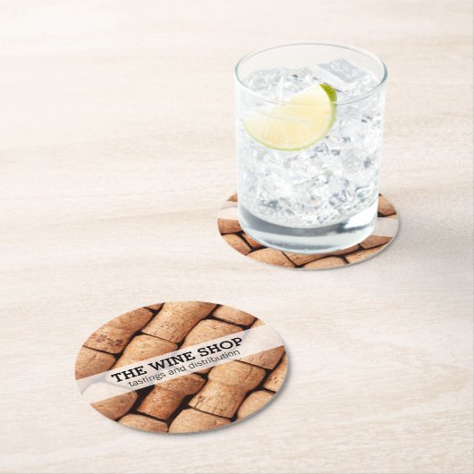 Korks | Weinprobe Runder Pappuntersetzer (Vor Ort)