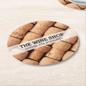 Korks | Weinprobe Runder Pappuntersetzer (Angewinkelt)