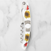 Korkschraube Flaschenöffner Sonnenblume Kellnermesser (Vorderseite)