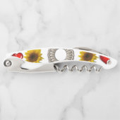 Korkschraube Flaschenöffner Sonnenblume Kellnermesser (Vorderseite)