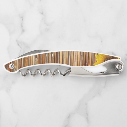 Korkschraube Flaschenöffner Sonnenblume Kellnermesser (Rückseite)