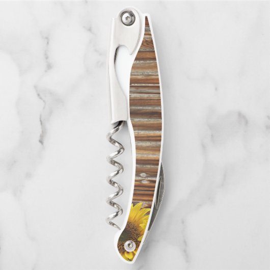 Korkschraube Flaschenöffner Sonnenblume Kellnermesser (Vorderseite)