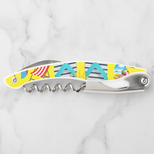 Korkschraube Flaschenöffner Strand Kellnermesser (Rückseite)