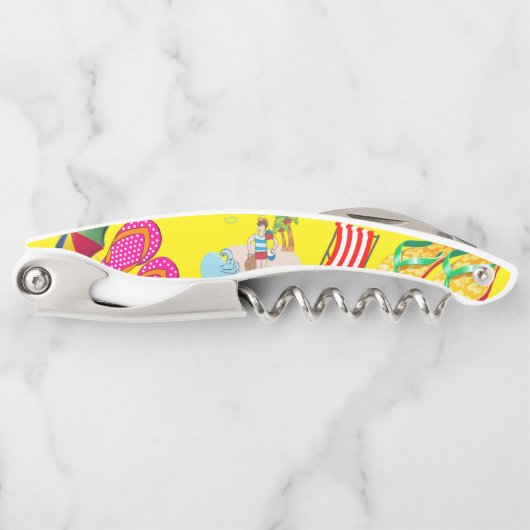 Korkschraube Flaschenöffner Strand Kellnermesser (Vorderseite)