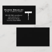 Korkschraube Schwarzer Hintergrund Visitenkarte (Vorne/Hinten)