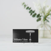 Korkschraube und Weinflasche Visitenkarte (Stehend Vorderseite)