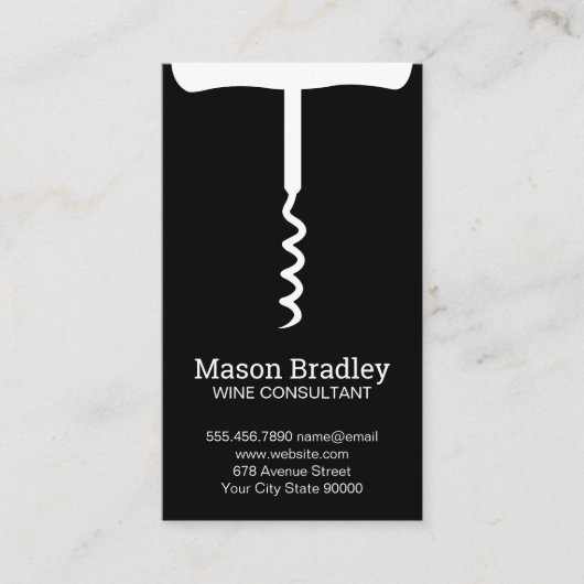 Korkschraube Visitenkarte (Vorderseite)