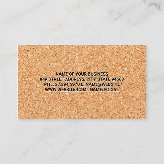 Korktextur Hintergrund Visitenkarte (Rückseite)