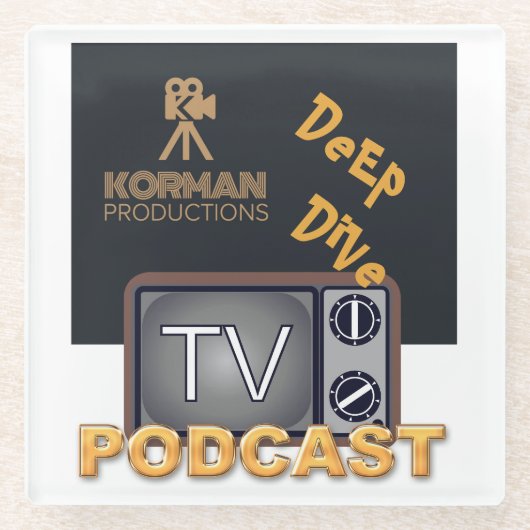Korman Productions Deep Dive TV Podcast Glasuntersetzer (Vorderseite)