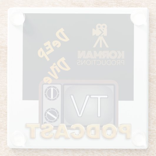 Korman Productions Deep Dive TV Podcast Glasuntersetzer (Rückseite)